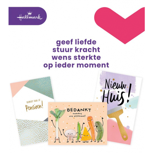 Hallmark set de recharge cartes de souhaits, divers (NL), paquet de 12 pièces