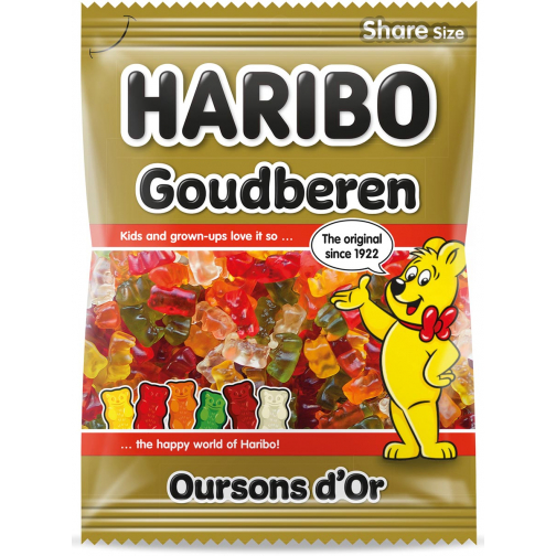 Haribo bonbons Oursons d'Or, sachet de 185 g