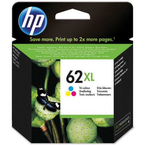 HP cartouche d'encre 62XL, 415 pages, OEM C2P07AE, 3 couleurs