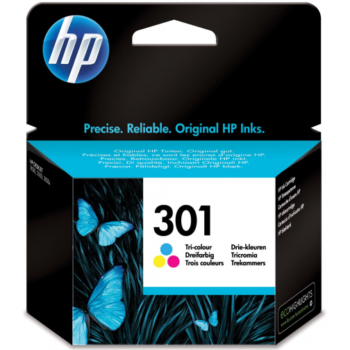 HP cartouche d'encre 301, 165 pages, OEM CH562EE, 3 couleurs