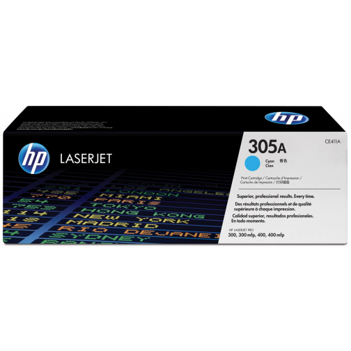 HP toner 305A, 2 600 pages, OEM CE411A, cyan