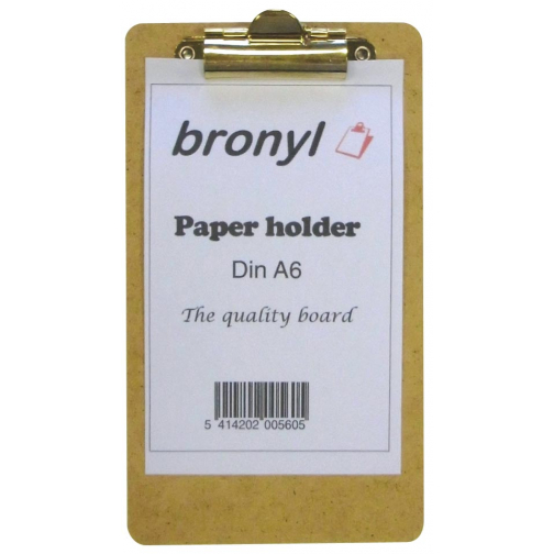 Bronyl Plaque à pince pour ft A6 (18,5 x 10,5 cm)