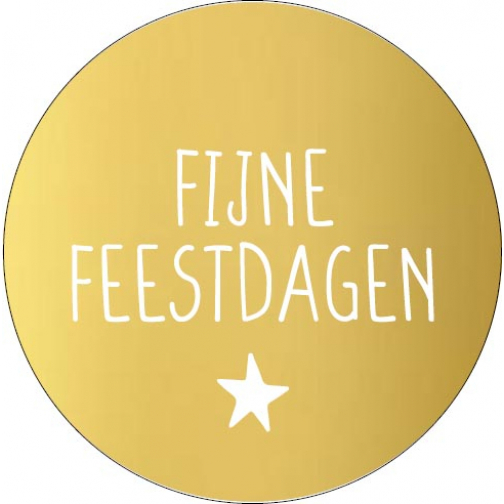 KP étiquette "Fijne Feestdagen", diamètre 40 mm, rouleau de 250 pièces