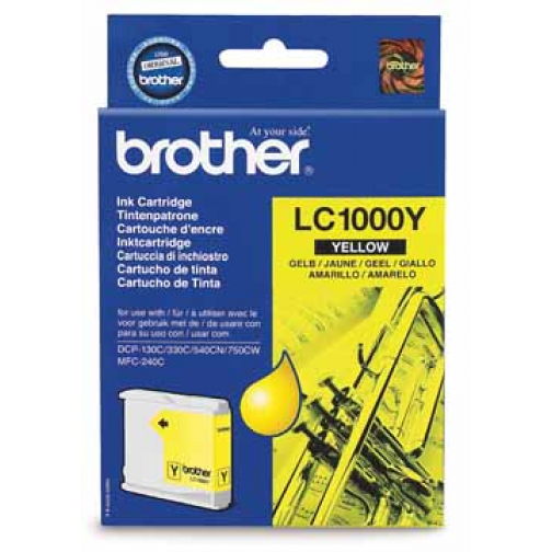 Brother cartouche d'encre, 400 pages, OEM LC-1000Y, jaune