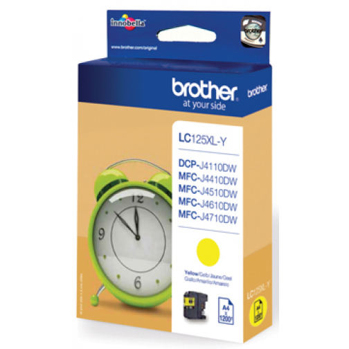 Brother cartouche d'encre, 1.200 pages, OEM LC-125XLY, jaune
