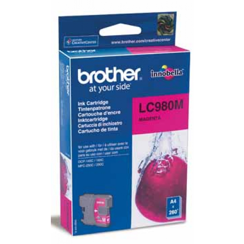 Brother cartouche d'encre, 260 pages, OEM LC-980M, magenta