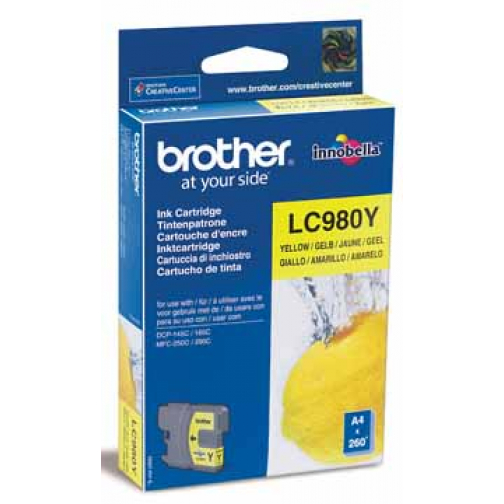 Brother cartouche d'encre, 260 pages, OEM LC-980Y, jaune