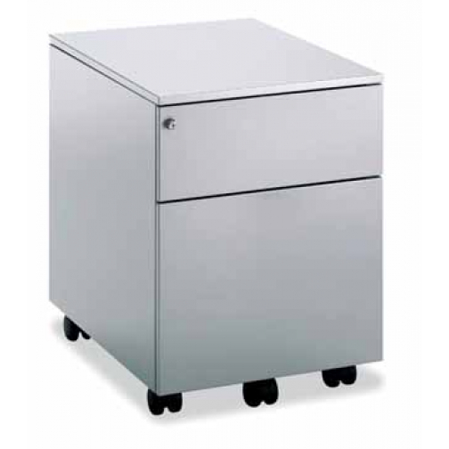 Mobo bloc à tiroirs Universal, 1 tiroir + tiroir pour dossiers, sur roulettes, aluminium