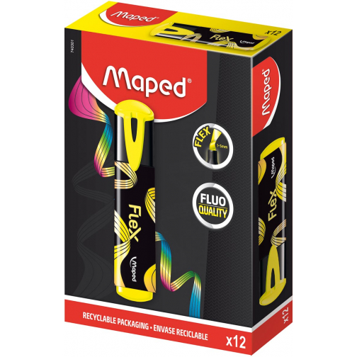 Maped Fluo'Peps Flex surligneur, jaune, boîte de 12 pièces