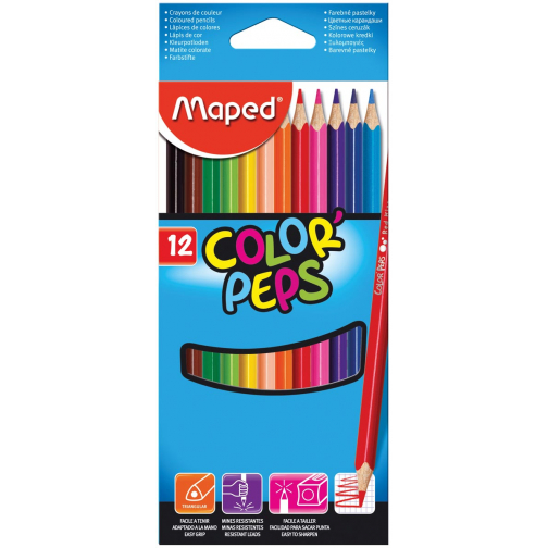Maped crayon de couleur Color'Peps, 12 crayons