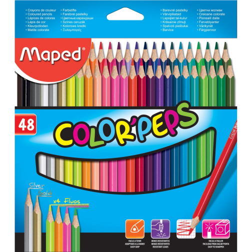 Maped crayon de couleur Color'Peps, 48 crayons