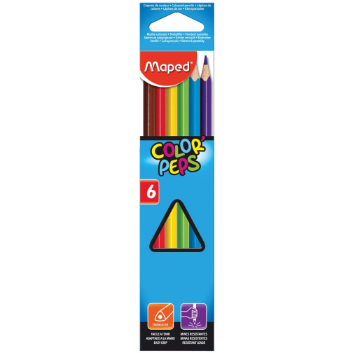 Maped crayon de couleur Color'Peps, 6 crayons