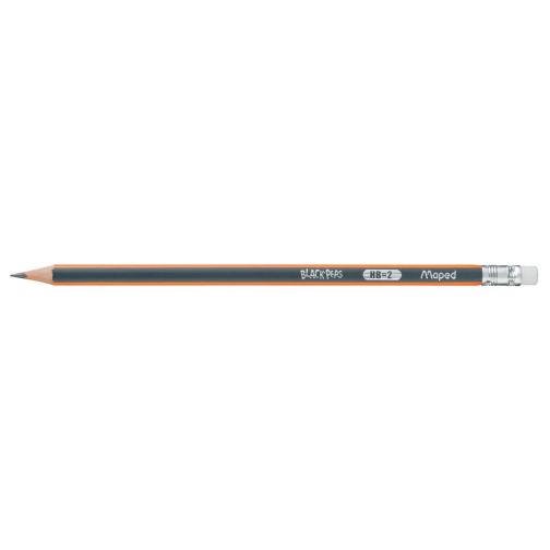 Maped crayon Black'Peps, 2B, avec gomme