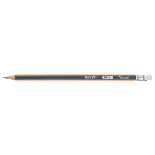 Maped crayon Black'Peps 2H, avec gomme