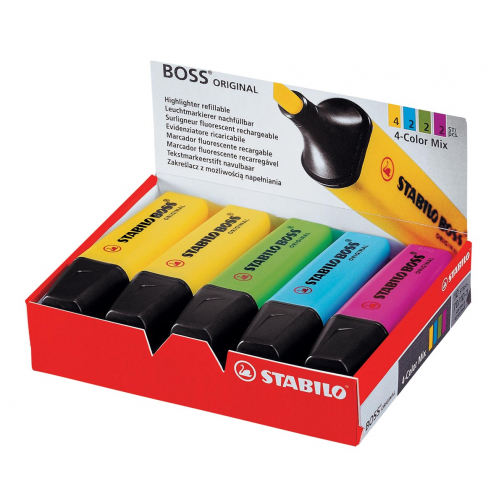 STABILO BOSS ORIGINAL surligneur, boîte de 10 pièces en couleurs assorties