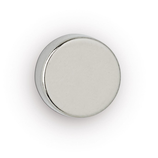 MAUL Aimant O-néodyme, Ø12x3mm, 2,5kg, blist 10pcs, argent clair, pour tableau blanc