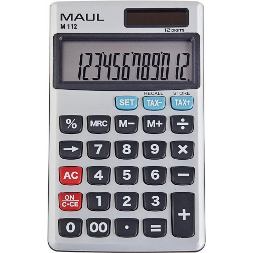 MAUL calculatrice de poche professionnelle M112, argent