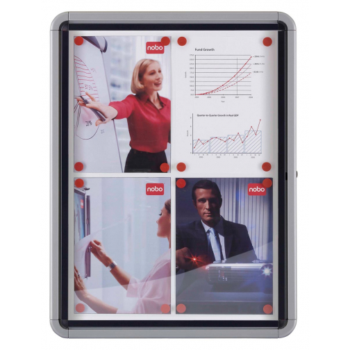 Nobo Premium Plus vitrine extérieure, porte rotante avec serrure, magnetique, 9 x A4