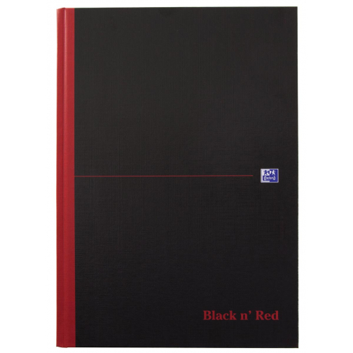 Oxford BLACK N' RED cahier rembordé, 192 pages, ft A4, quadrillé 5 mm