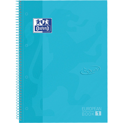 Oxford School Touch bloc spirale, ft A4+, 160 pages, quadrillé 5 mm, bleu pastel