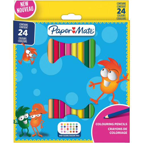 Paper Mate crayons de couleur, blister de 24 pièces