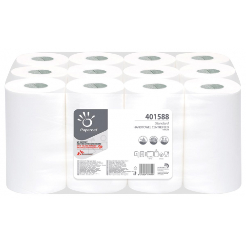 Papernet essuie-mains en papier Standard, centerfeed, 1 pli, 117 mètres, paquet de 12 pièces