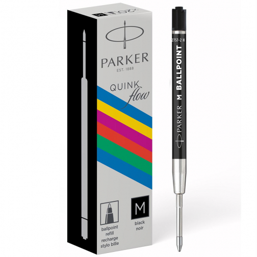 Parker ECO stylo bille recharge, medium, noir, 20 pièces
