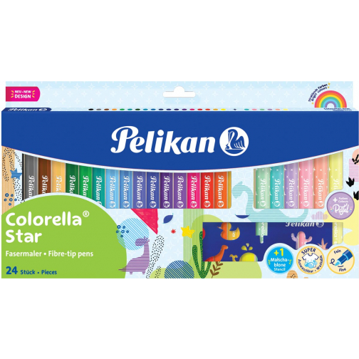 Pelikan Colorella Star feutre, étui de 18 pièces + 6 couleurs pastel