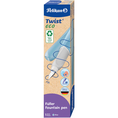 Pelikan Twist stylo plume Eco, avec recharge, bleu