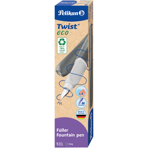 Pelikan Twist stylo plume Eco, avec recharge, gris