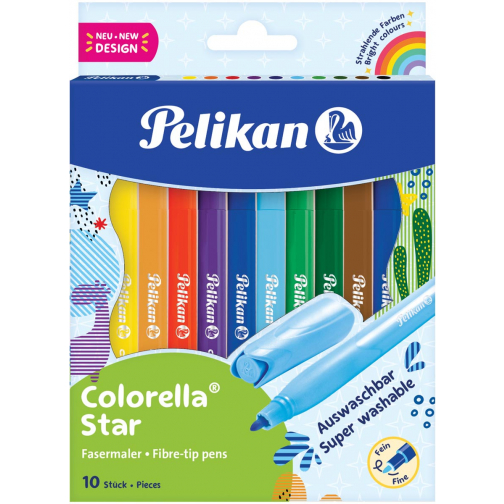 Pelikan feutre Colorella Star, 10 feutres en boîte suspendue en carton