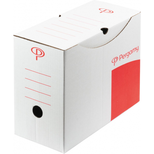 Pergamy boîte à archives, 15 x 25 x 33 (l x h x p), blanc, montage automatique