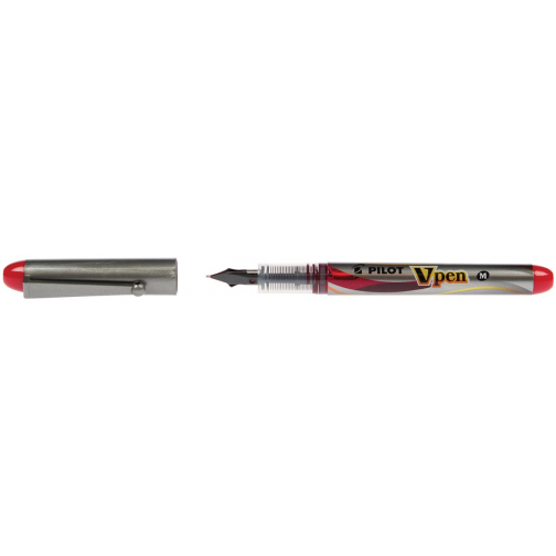 Pilot stylo plume V-Pen Silver, rouge