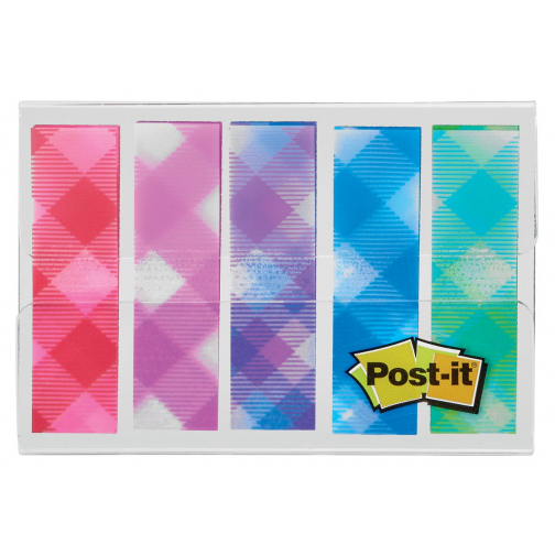 Post-it Index,plaid motive collection,ft 11,9 mm x 43,2mm, 5 x 20 pièces