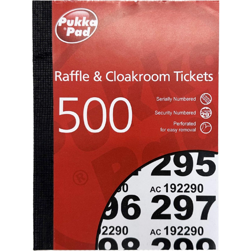 Pukka Pad tickets numérotés de tombola et de vestiaire 1-500