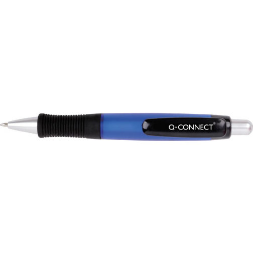 Q-CONNECT stylo, avec grip, 0,7 mm, pointe moyenne, bleu
