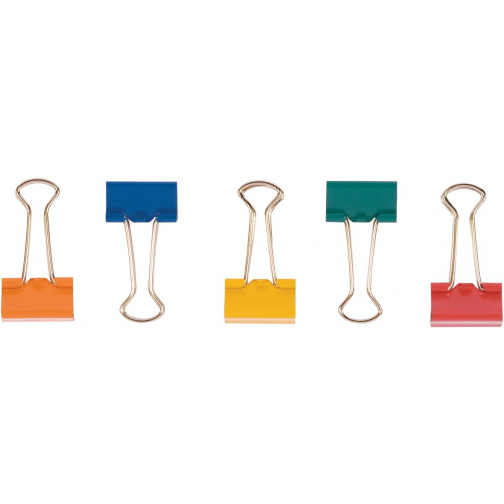 Q-CONNECT pince foldback, couleurs assorties, 32 mm, boîte de 10 pièces