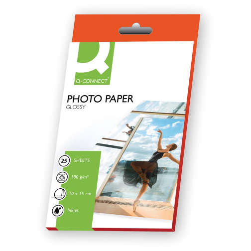 Q-CONNECT papier photo, ft 10 x 15 cm, 180 g, paquet de 25 feuilles