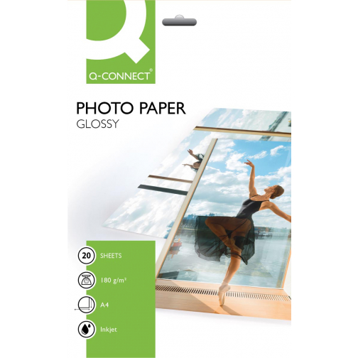 Q-CONNECT papier photo, ft A4, 180 g, paquet de 20 feuilles