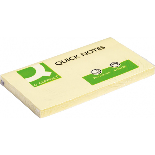 Q-CONNECT Quick Notes, ft 76 x 127 mm, 100 feuilles, jaune