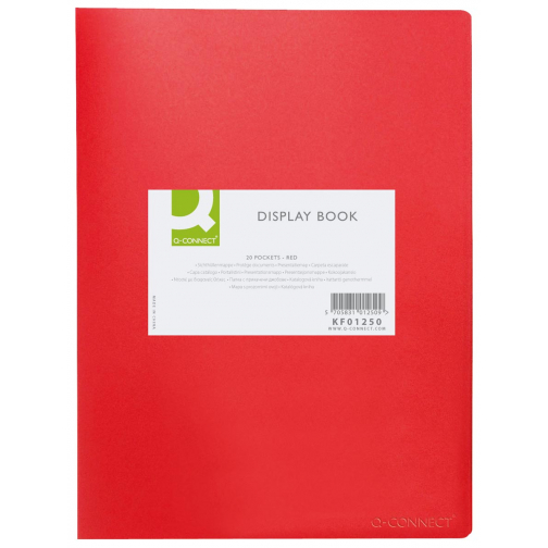 Q-CONNECT protège-documents personnalisable A4 20 pochettes rouge