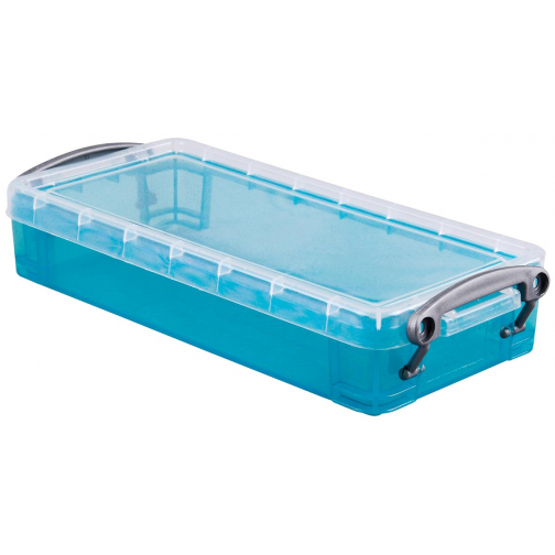Really Useful Box 0,55 litres, transparent bleu vif