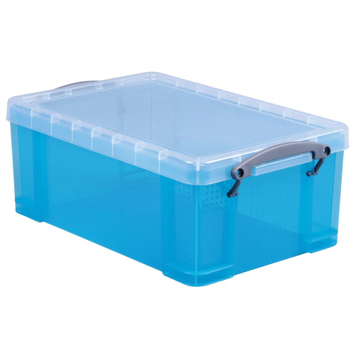 Really Useful Box boîte de rangement 9 litres, bleu vif transparent