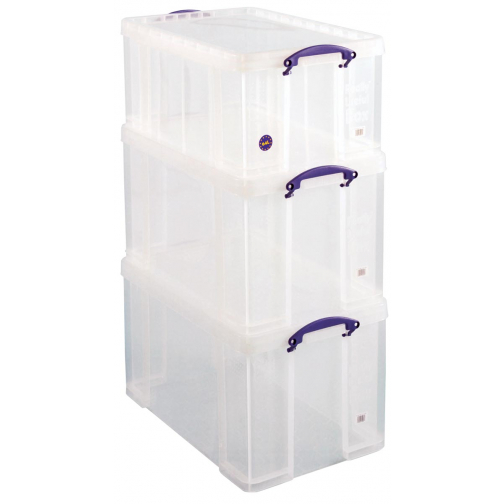 Really Useful Box, pacquet: 2 X 84 liter + 1 X 64 litres transparent