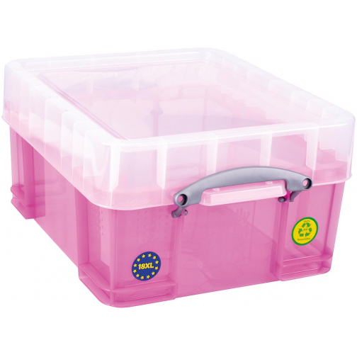 Really Useful Box boîte de rangement 18 litres XL, rose transparent