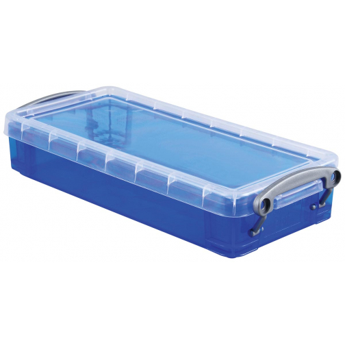 Really Useful Box plumier 0,55 litres, bleu transparent