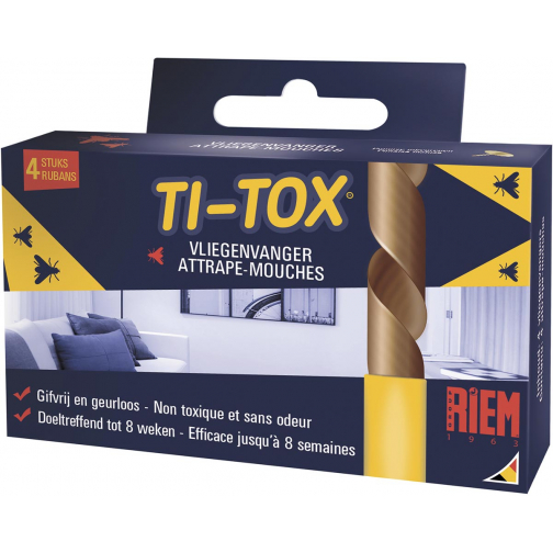Riem Ti-Tox ruban adhésif anti-mouches, 4 pièces