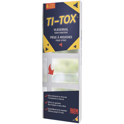 Riem Ti-Tox autocollant anti-mouches, transparent, 4 pièces