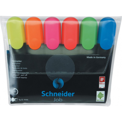 Schneider surligneur Job 150, etui de 6 pièces en couleurs assorties