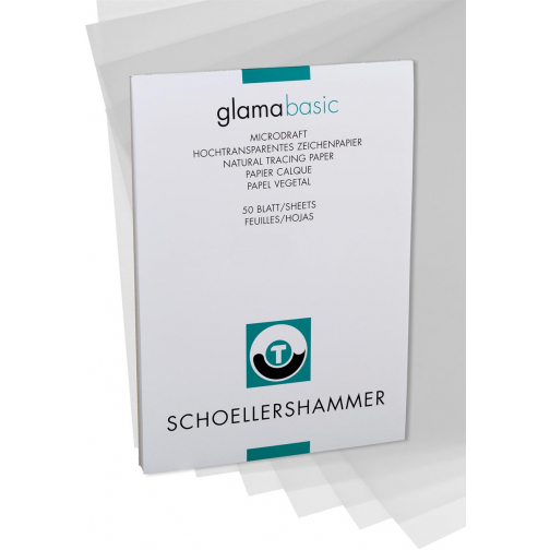 Schoellershammer Glama papier transparent, A3, 110 g/m², bloc de 50 feuilles